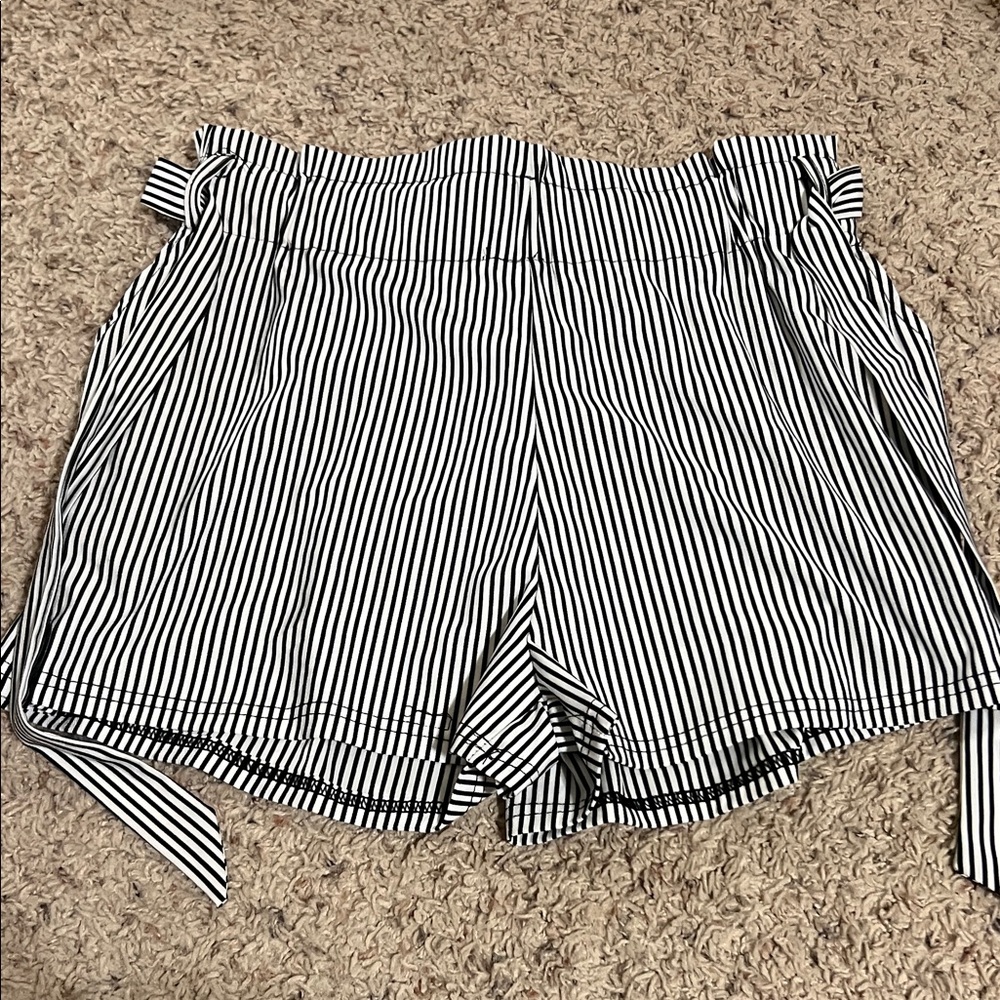 Striped Black and White Women's Shorts